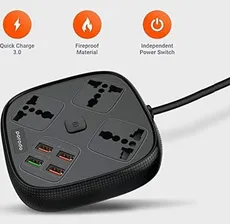 چند راهی برق و شارژر پرودو PORODO 4 USB 3 SOCKETS PD-SC3302 دارای ۴ پورت