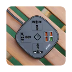 چند راهی برق و شارژر پرودو PORODO 4 USB 3 SOCKETS PD-SC3302 دارای ۴ پورت