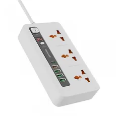 چند راهی و تبدیل برق سه سوکت، 4 یو اس بی، 1 تایپ سی دو متری پرودو Porodo FWCH013