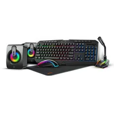 کیت  گیمینگ 5 کاره پرودو کیبورد، اسپیکر، میکروفون، ماوس رنگین کمانی مدل PDX215