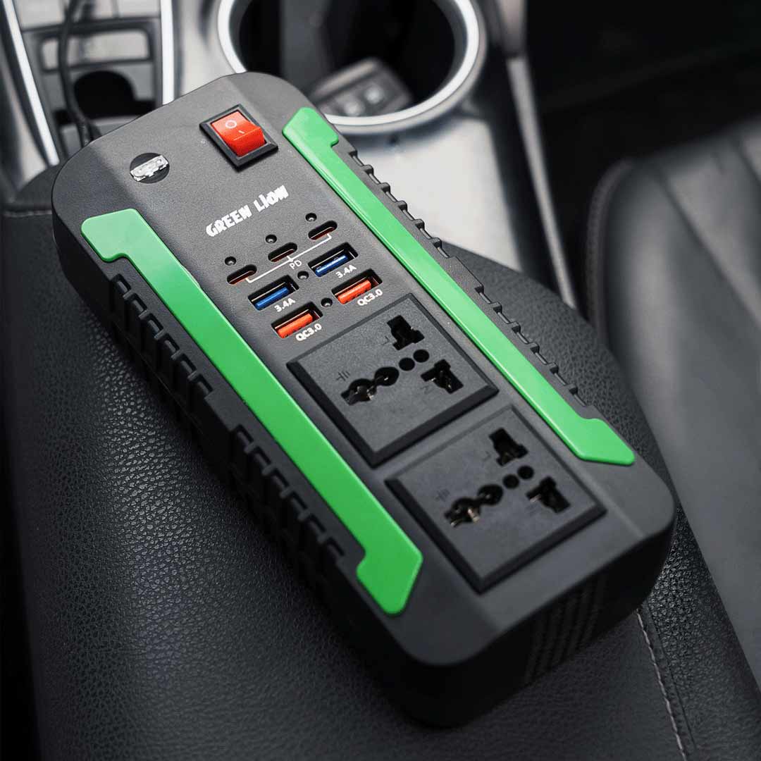 اینورتر و مبدل برق شارژر فندکی  خودروگرین لاین 